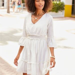 Lascana Cotton Eyelet detail V Neck dress